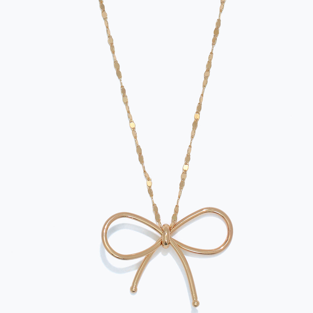 Periwinkle Gold Bow Necklace