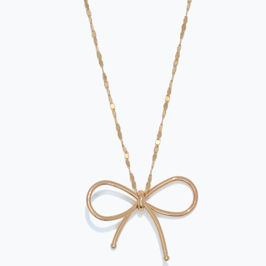 Periwinkle Gold Bow Necklace