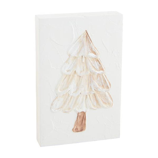 MUDPIE WHITE TREE XMAS PLAQUE