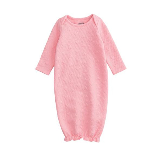 MUDPIE QUILTED HEART GOWN PINK