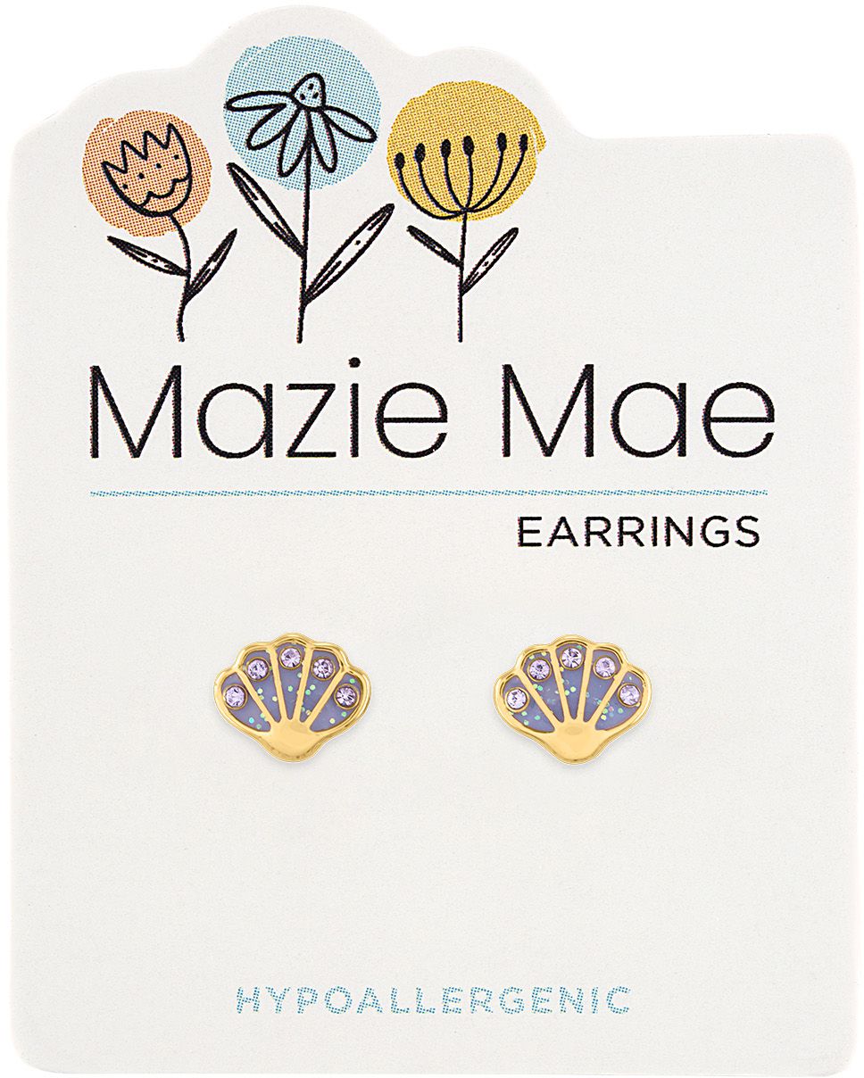 MAZIE MAE GOLD SHELL EARRINGS