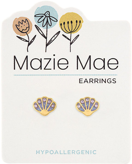MAZIE MAE GOLD SHELL EARRINGS