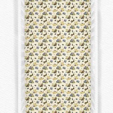 VINTAGE POOH-BAMBOO FITTED CRIB SHEET