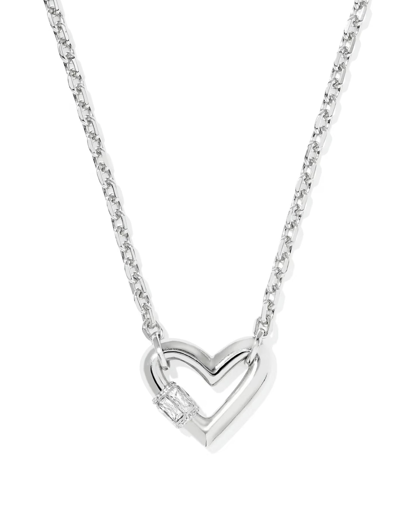 KENDRA SCOTT SILVER HEART NECKLACE
