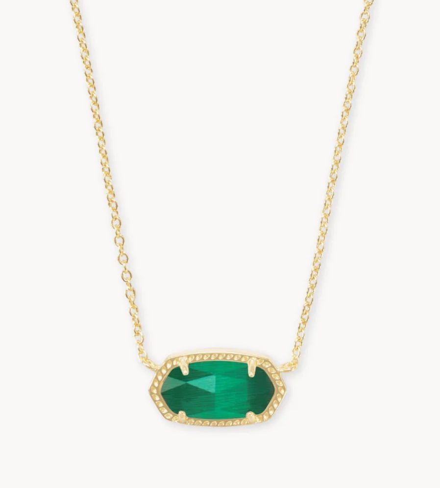 Kendra Scott Necklace Gold Emerald