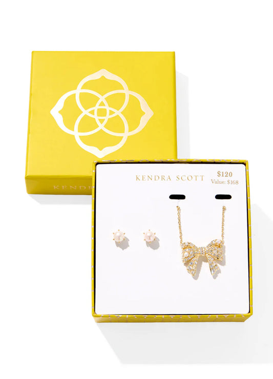 KENDRA SCOTT BOW AND EARRING SET