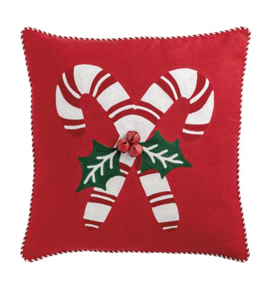 MUD PIE CANDY CANE PILLOW