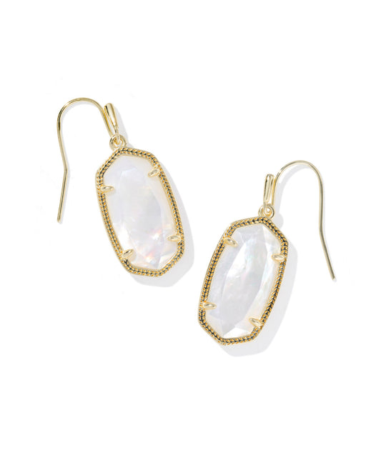 Kendra Scott Dani Earrings Gold Ivory Mother of Pearl