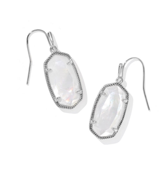 Kendra Scott Dani Earring Rhodium Ivory Mother of Pearl