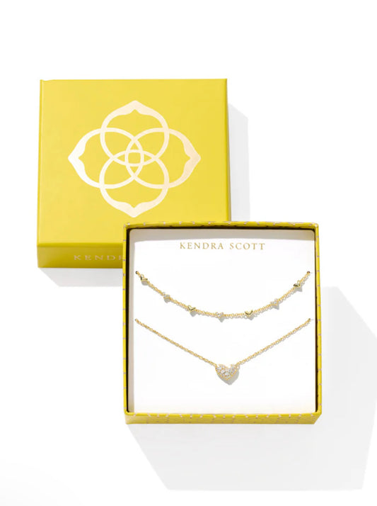 KENDRA SCOTT GOLD HEART NECKLACE SET