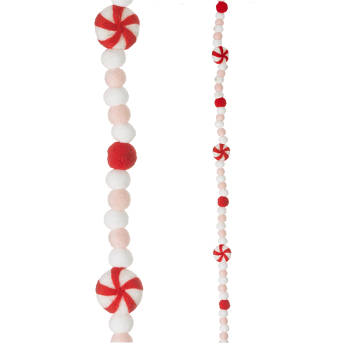 RAZ 6' FELT PEPPERMINT GARLAND