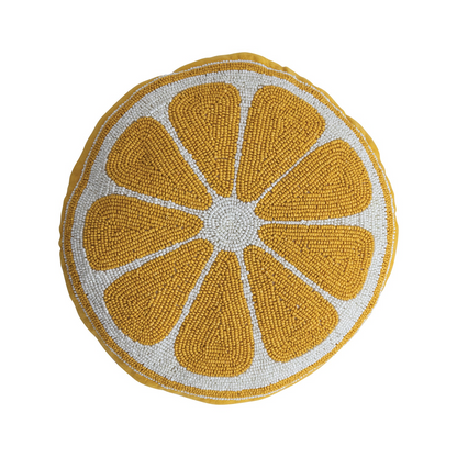 Glass Beaded Lemon Pillow