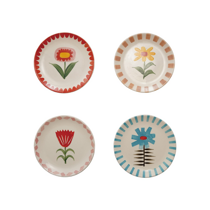 Stoneware Plate Flowers