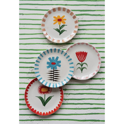 Stoneware Plate Flowers