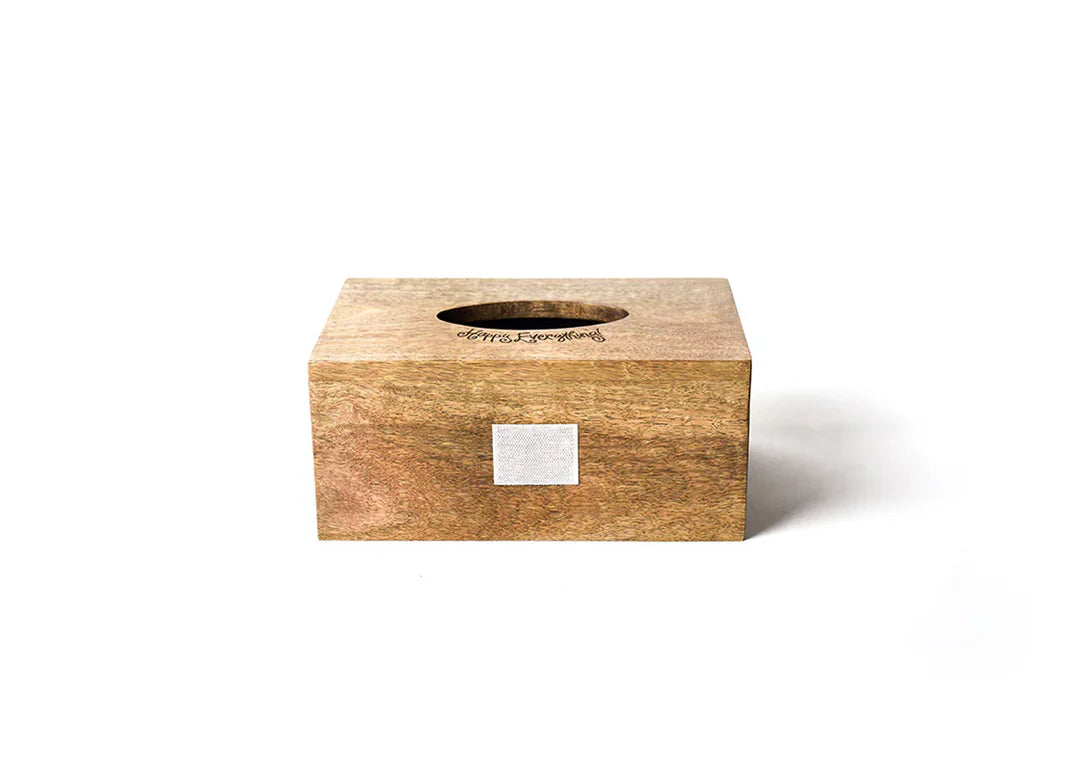 HAPPY EVERYTHING SMALL WOOD MINI TISSUE BOX