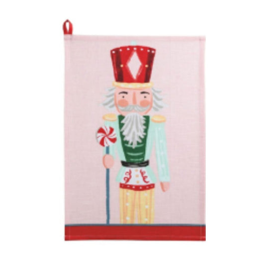 MUDPIE XMAS NUTCRACKER PINK TOWEL
