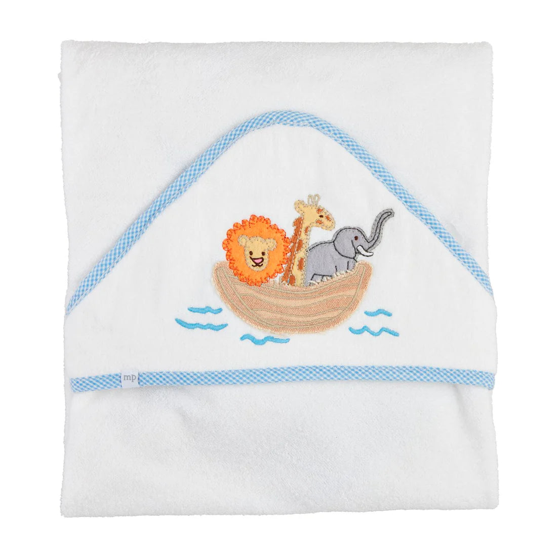 MUDPIE NOAHS ARK HOODED TOWEL BLUE