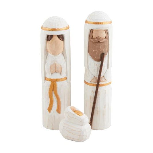 MUDPIE NATIVITY CARVED SITTERS SET