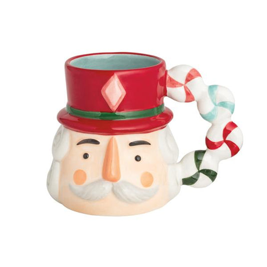 MUDPIE RED NUTCRACKER CANDY HANDLE MUG