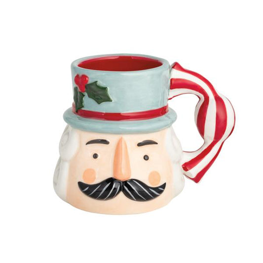MUDPIE BLUE NUTCRACKER CANDY HANDLE MUG