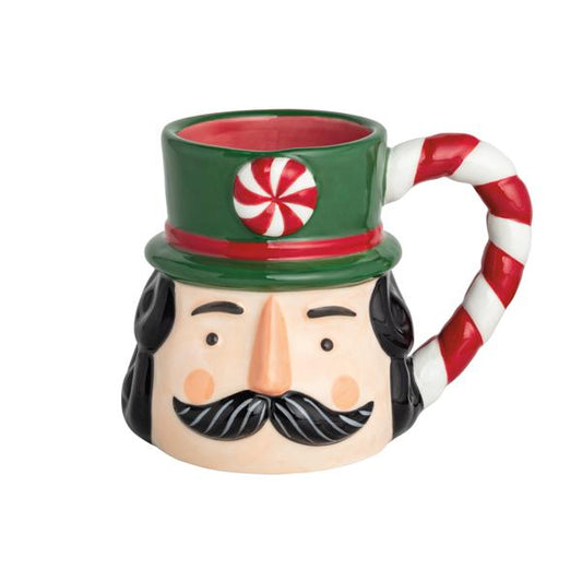 NUTCRACKER CANDY CANE HANDLE MUG