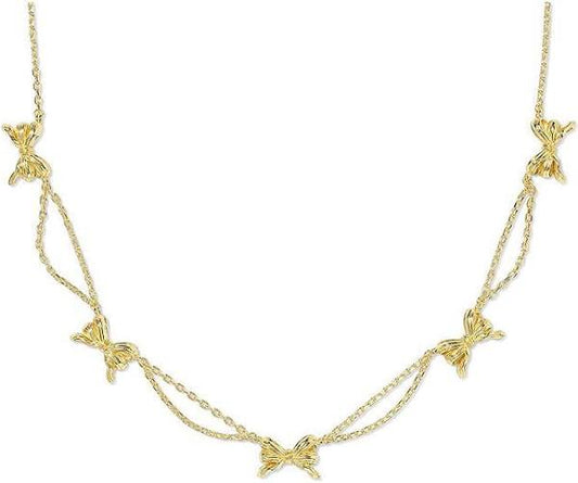 KENDRA SCOTT GOLD BOW STRANDS NECKLACE