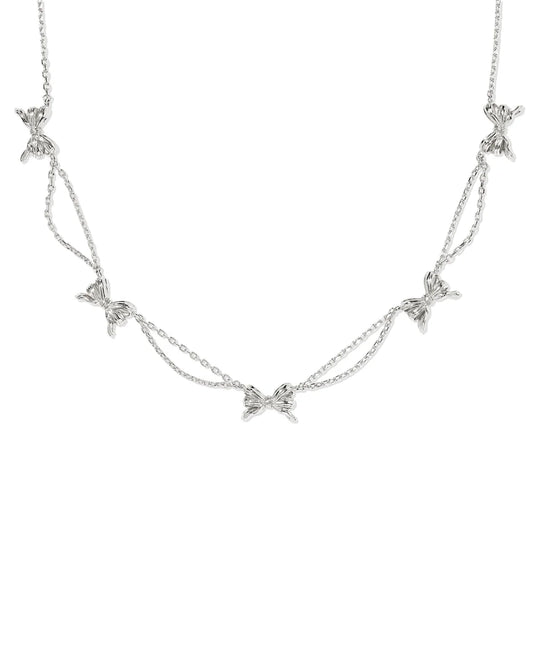 KENDRA SCOTT SILVER BOW STRANDS NECKLACE