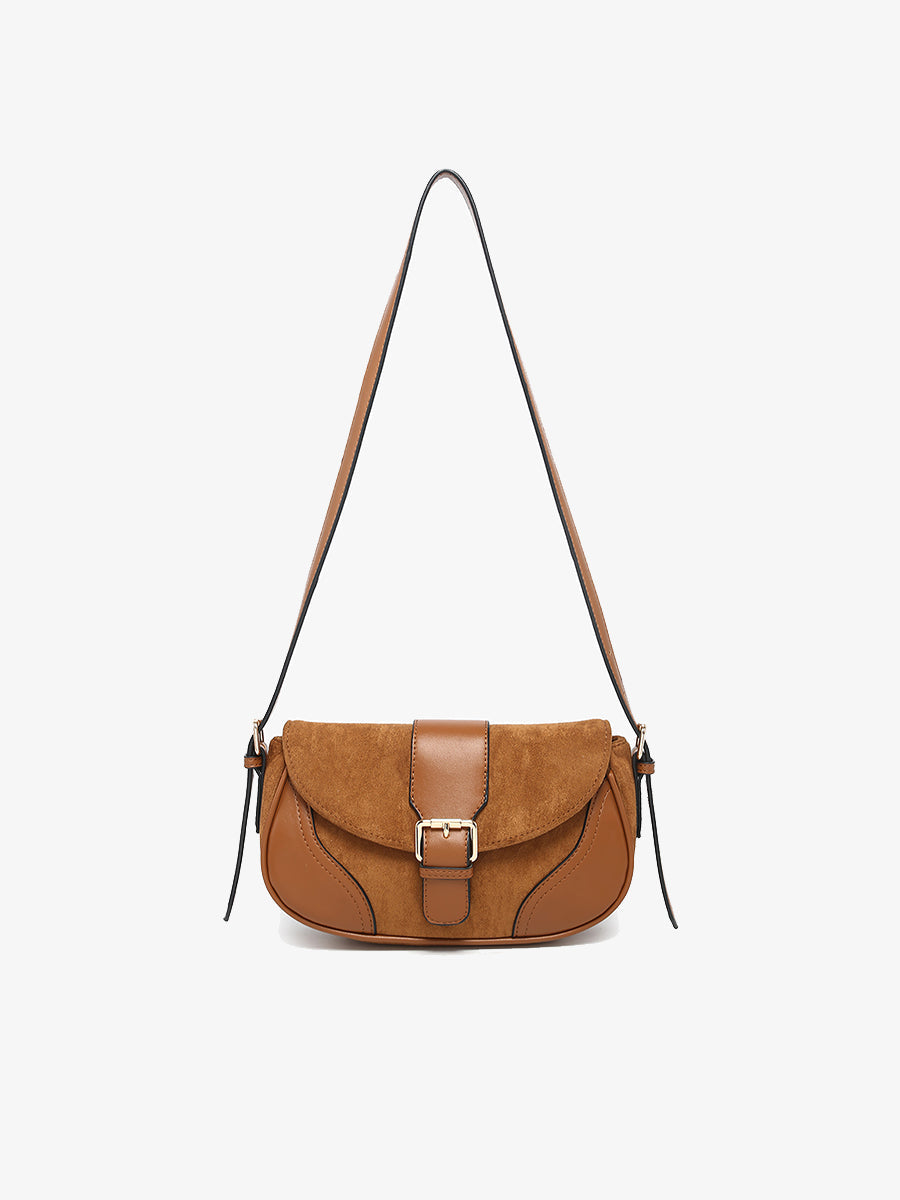 JEN & CO DUFFY BROWN SHOULDER BAG