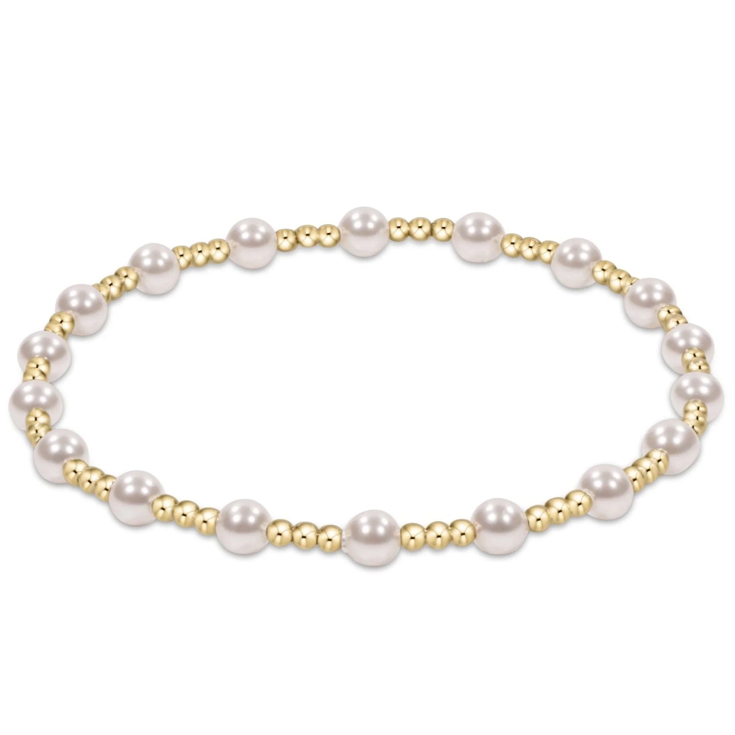 Egirl pearl and Gold Sincerity Bracelet 4mm