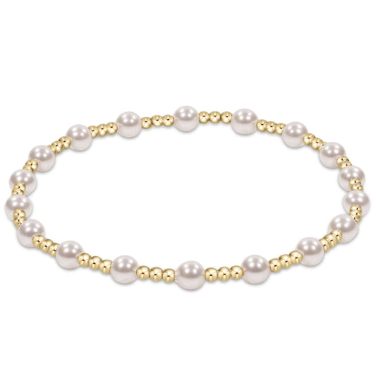Egirl pearl and Gold Sincerity Bracelet 4mm