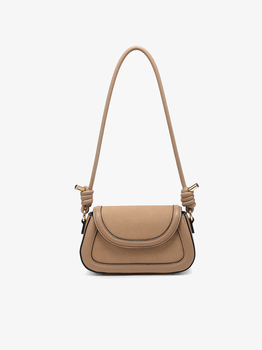 JEN & CO MARINA SUEDE CROSSBODY BAG LATTE