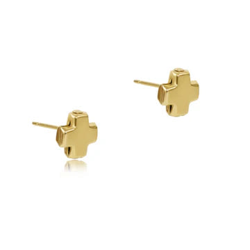 ENEWTON GOLD CROSS STUD EARRING