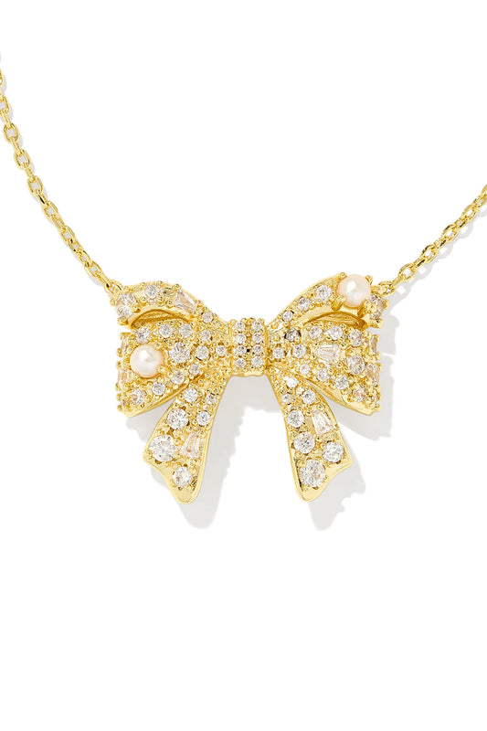 Kendra Scott Krista Bow Pendant Necklace Gold