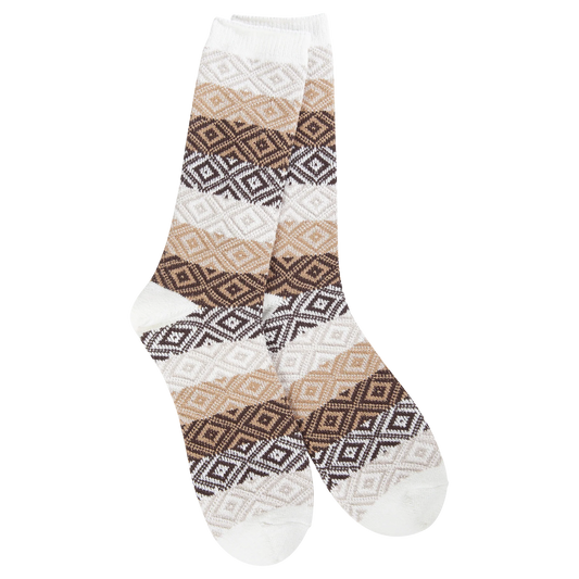 World’s Softest Socks-Weekend Gem Crew Chocolate Multi