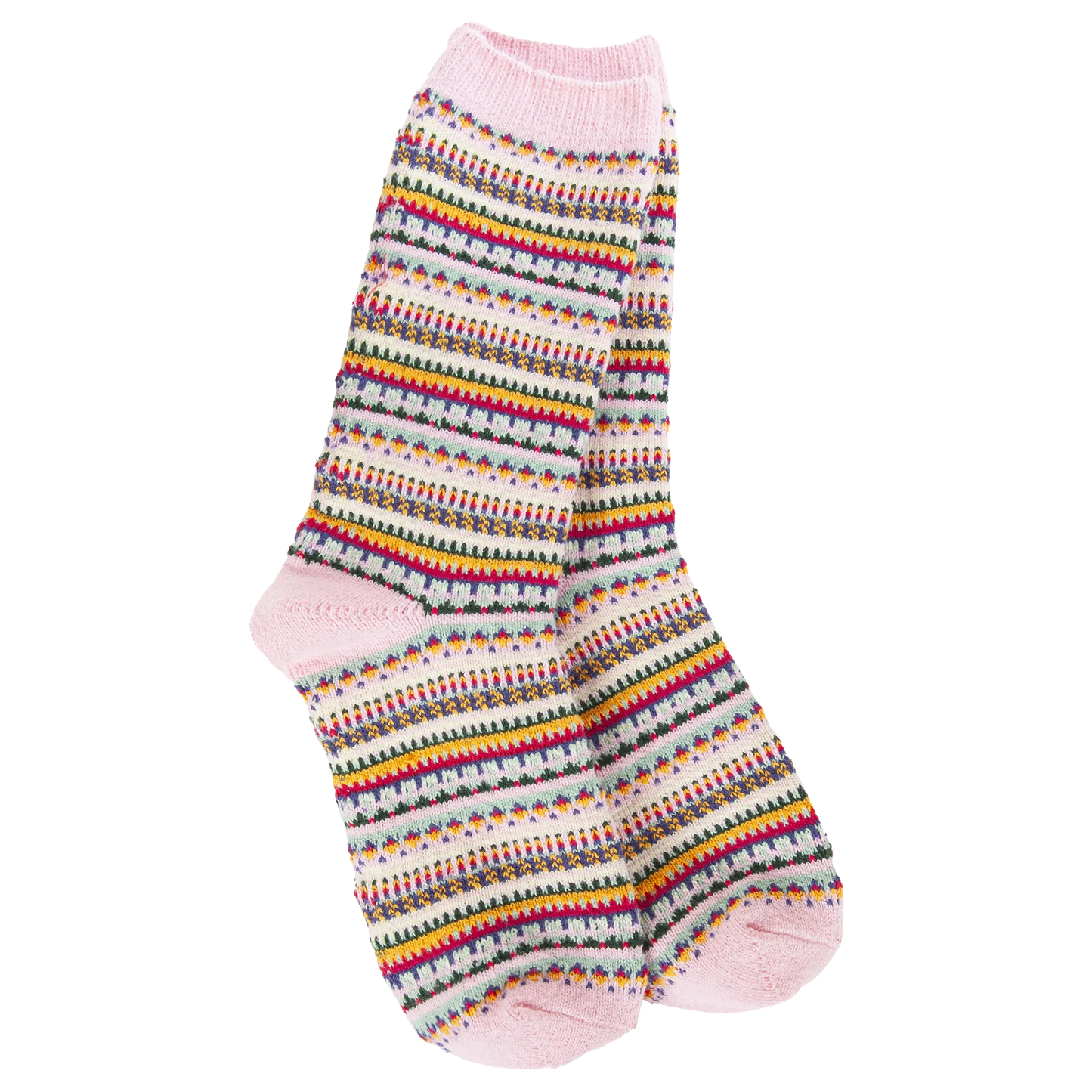 World’s Softest Socks-Weekend Boho Crew Pink Stripes