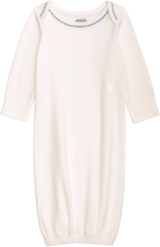 MUDPIE Blue Crochet Trim Gown 0-3M