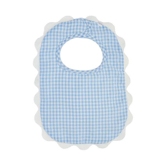 Mudpie Blue Seersucker Scallop Bib