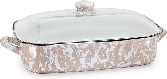 Golden Rabbit Swirl Roasting Pan, Taupe