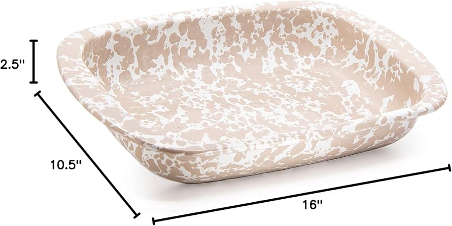 Golden Rabbit Swirl Roasting Pan, Taupe