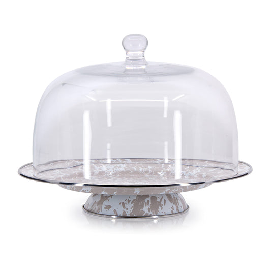 Golden Rabbit Swirl Cake Plate & Cover, Taupe