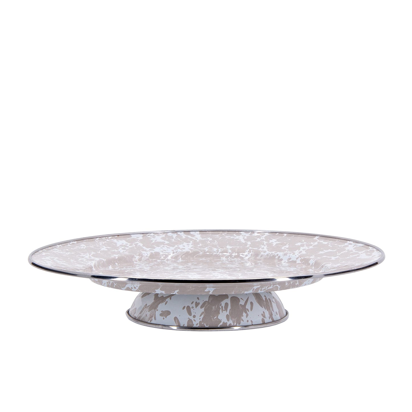 Golden Rabbit Swirl Cake Plate & Cover, Taupe