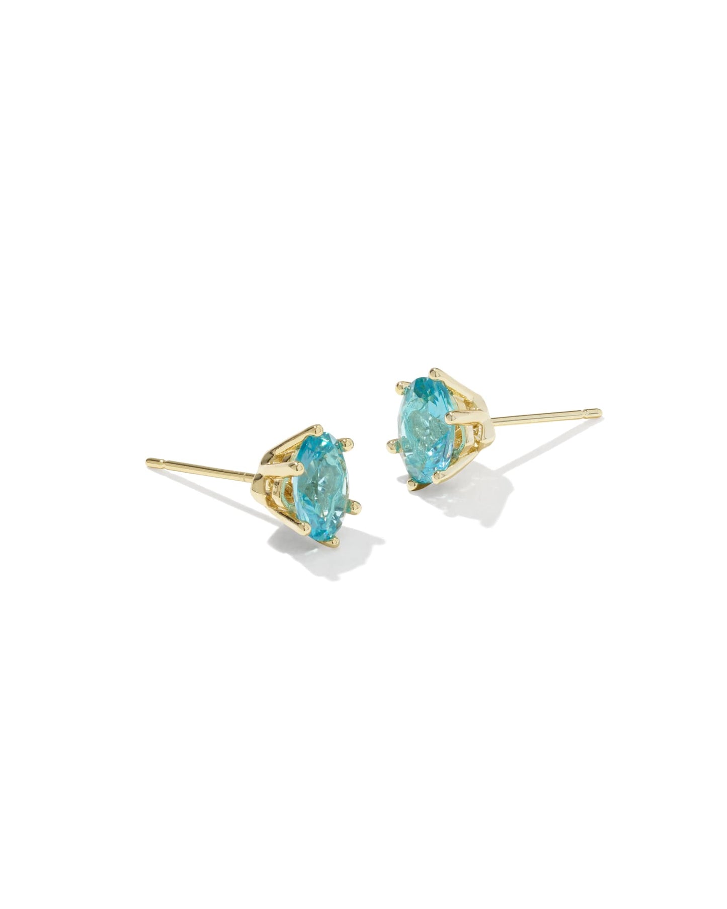 Cailin Crystal Stud Earring Gold Aqua