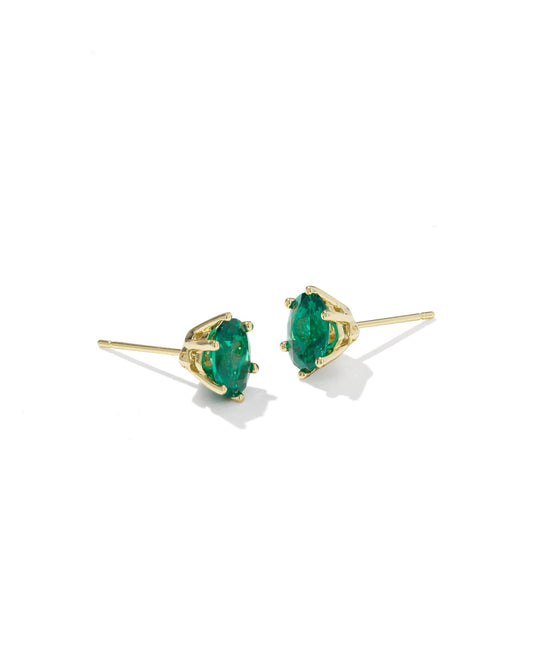 Cailin Crystal Stud Earring Gold Green