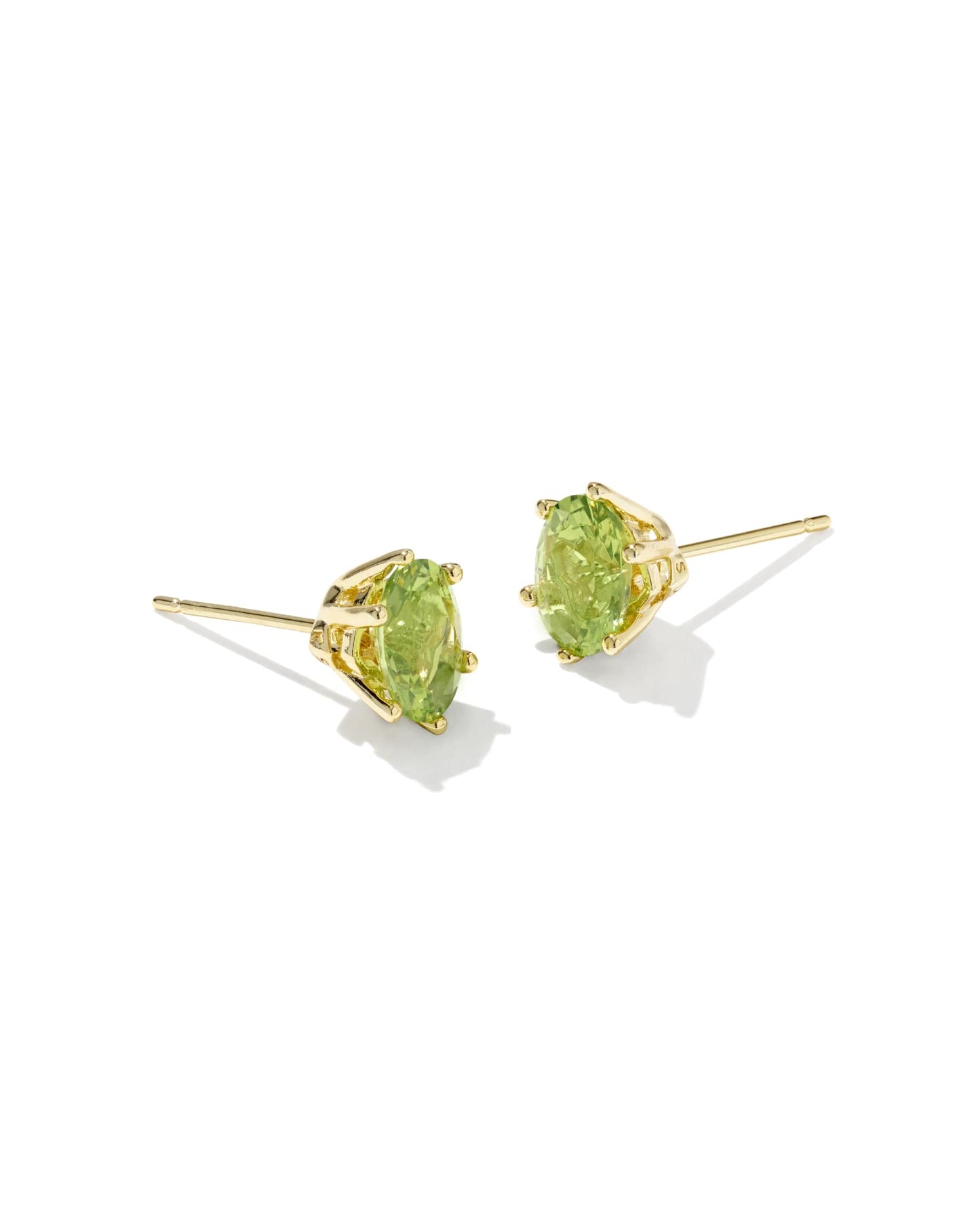 Cailin Crystal Stud Earring Gold Peridot Green