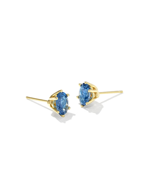Cailin Crystal Stud Earring Gold Light Blue