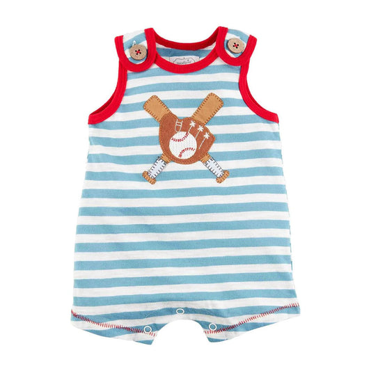 Mudpie Baseball Appliqué Romper 3-6 mths