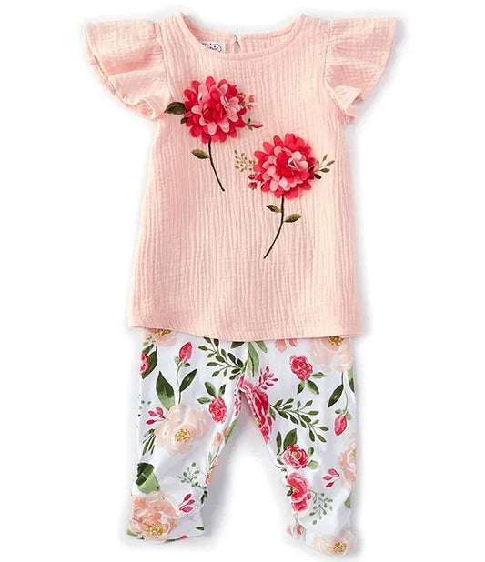 MUDPIE HYDRENGA TUNIC AND LEGGINGS 12-18 MONTHS