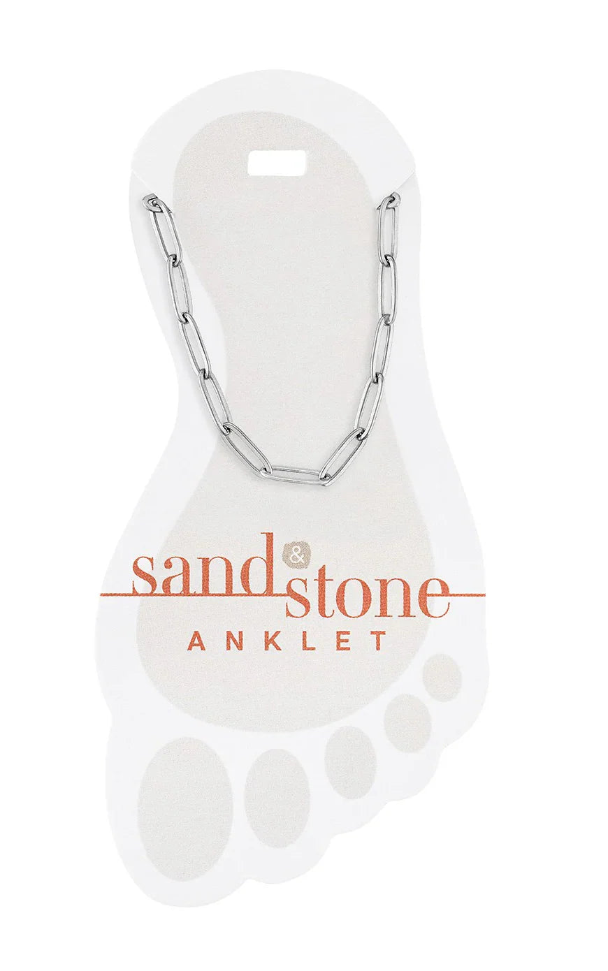 Sand & Stone Silver Paperclip Anklet