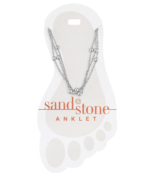 Sand & Stone Silver Multi-Strand Anklet