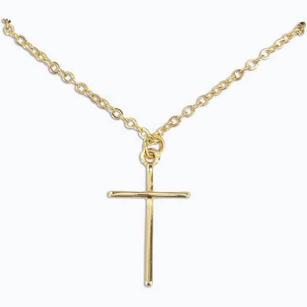 Periwinkle Gold Cross Necklace